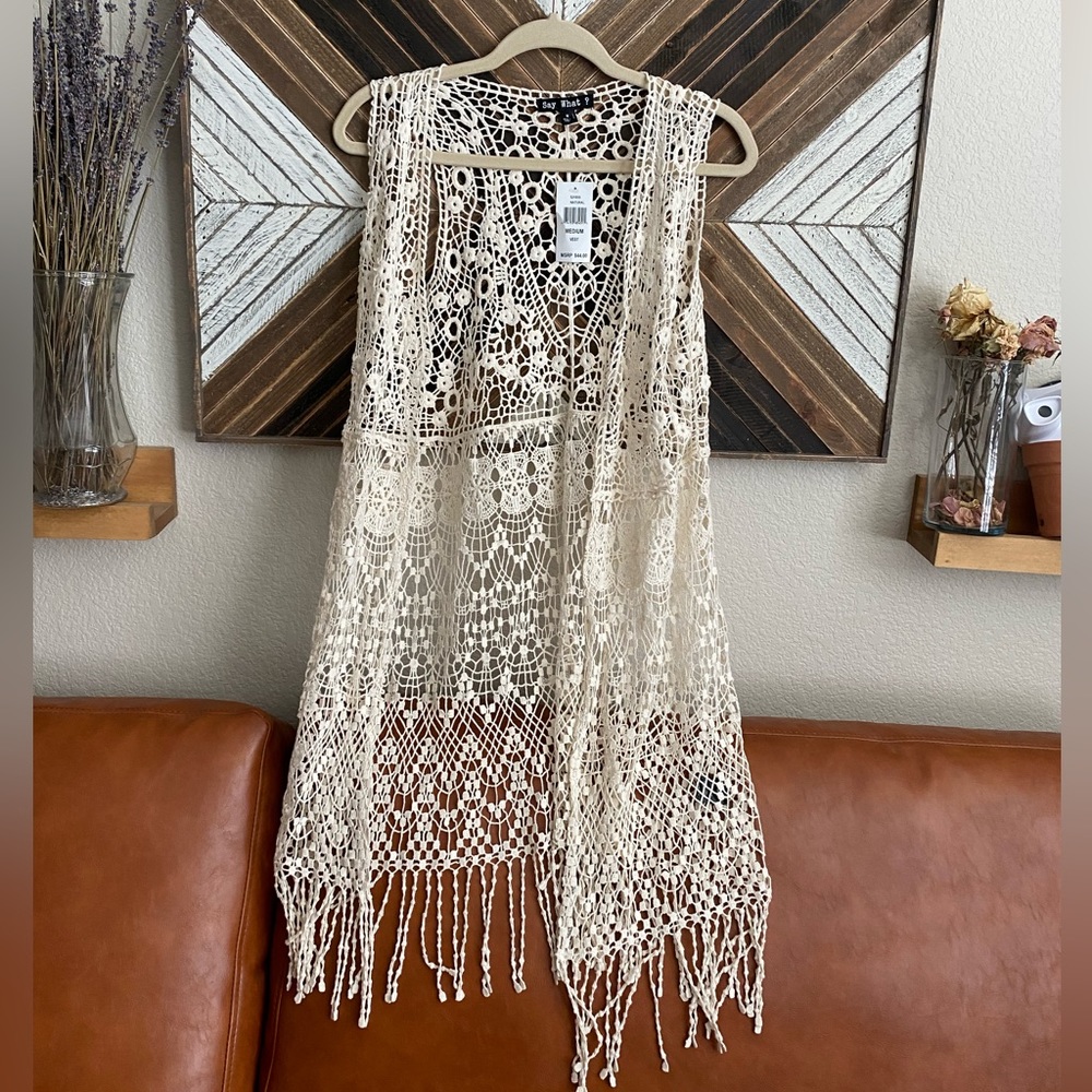 Boho macrame style vest